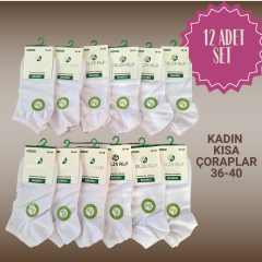 BAMBU BEYAZ KADIN ÇORABI 12 Lİ 36-40