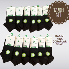 BAMBU SİYAH KADIN ÇORABI 12 Lİ 36-40