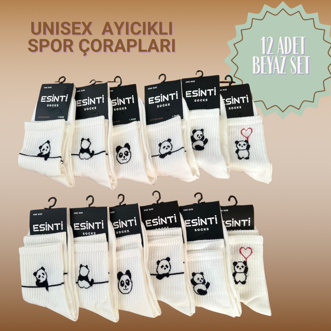 BEYAZ AYICIKLI SPOR CORABI UNISEX